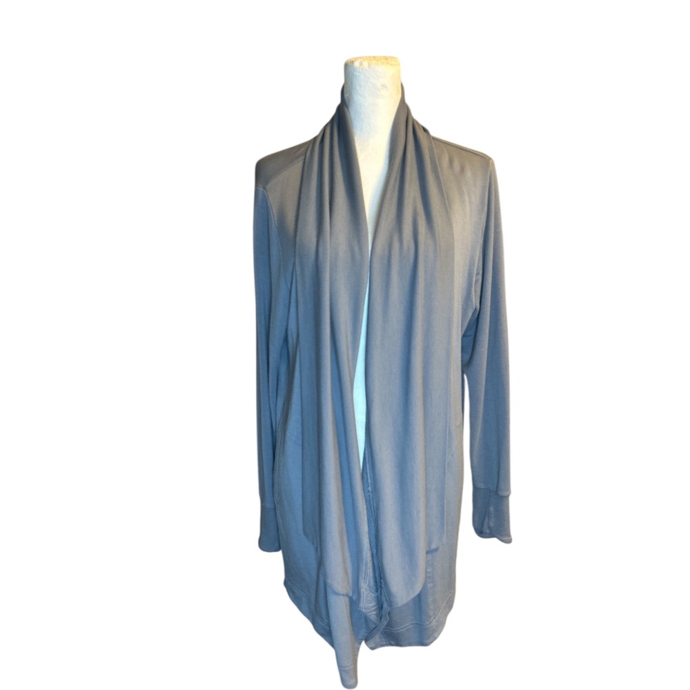 Athleta Pranayama Restore‎ Wrap Cardigan Gray Long Sleeve Thumbholes M